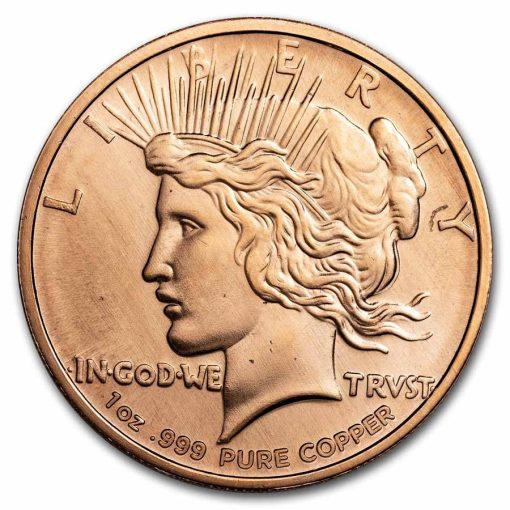 (New) U.S.A. 1 oz 1921 Peace Dollar Replica Round Medallion Copper .999 Coin