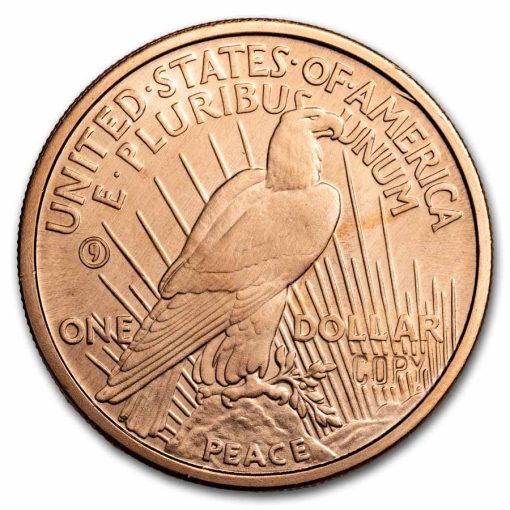(New) U.S.A. 1 oz 1921 Peace Dollar Replica Round Medallion Copper .999 Coin - Image 2