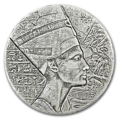 2017 (New) Queen Nefertiti Antique Proof Chad Africa 5 oz Silver Coin