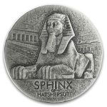 2019 (New) Sphinx of Hatshepsut Antique Proof Chad Africa 5 oz Silver Coin