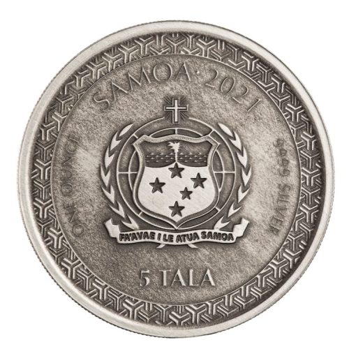 2021 (New) Samoa「Jesus・Alpha & Omega」31.1 gram Pure Silver Antique Coin in Capsule - Image 2