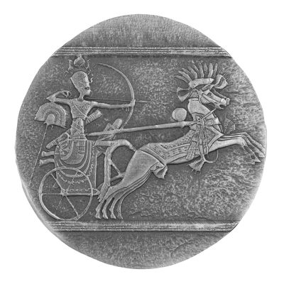 2020 (New) Chariot of War Antique Proof Republic of Chad 5 oz Silver Coin