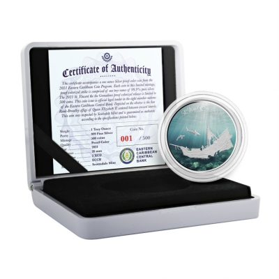 2021 (New) St. Kitts & Nevis Sunken Ship Silver 1 oz Colored Coin
