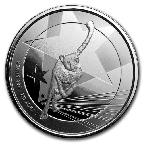 2019 (New) Cameroon Cheetah 1 oz 31.1 gram .999 Silver Coin in Capsule