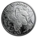 2019 (New) Republic of Ghana 5 Cedi 1 oz Silver African Leopard 31.1 Silver Coin