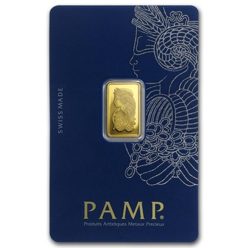 (New) 2.5 gram Pamp Swiss 24K Gold Bar .9999 in Assay Card