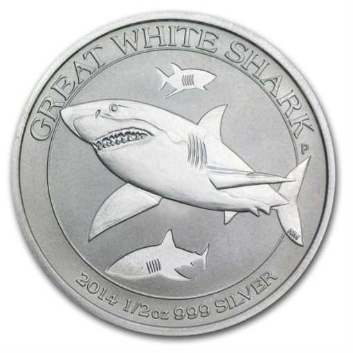 2014 (New) Australian Great White Shark Perth Mint 1/2 oz Silver Coin