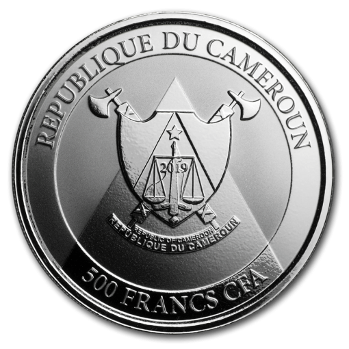 2019 (New) Cameroon Cheetah 1 oz 31.1 gram .999 Silver Coin in Capsule - Image 2