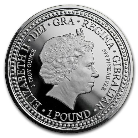 2018年 (新品) ジブラルタル「英国王室の紋章・ライオン」純銀 1オンス 銀貨 - 画像 (2)