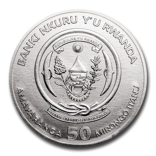 2021年 (新品) ルワンダ「干支 十二支・丑年 牛年」純銀 1オンス 銀貨 - 画像 (2)