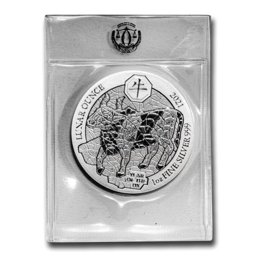 2021年 (新品) ルワンダ「干支 十二支・丑年 牛年」純銀 1オンス 銀貨 - 画像 (3)