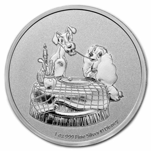 2022年 (新品) ニウエ「ディズニー・わんわん物語 (レディとトランプ) 」純銀 1オンス 銀貨