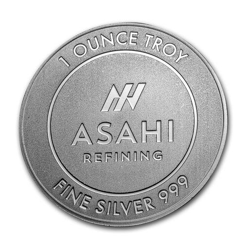 (New) ASAHI 1 oz 99.9% Pure Silver Round Medal