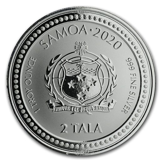 2020 (New) Samoa Serpent 1 oz 99.9% Pure Silver Coin - Image 2