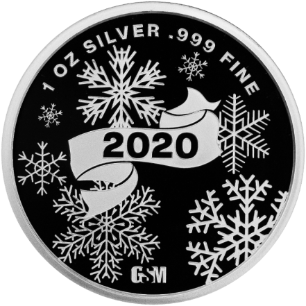2020年 (新品) アメリカ 「メリークリスマス・サンタ」純銀 1オンス プルーフ メダル - 画像 (2)