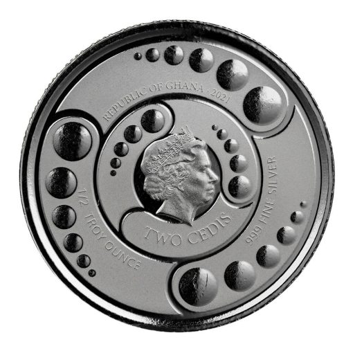 2021年 (新品) ガーナ「宇宙人・エイリアン」純銀 1/2 オンス 銀貨セット - 画像 (5)