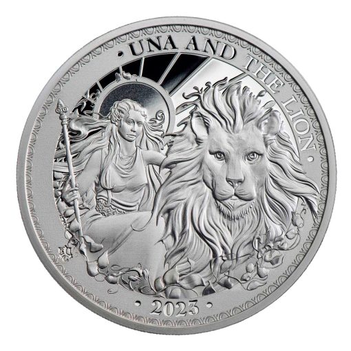 2023年 (新品) セントヘレナ「ウナとライオン」純銀 1オンス プルーフ 銀貨 - 画像 (2)