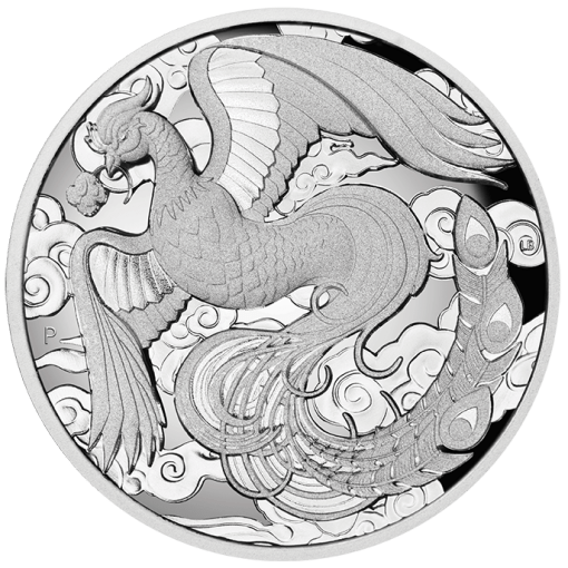2022年 (新品) オーストラリア「フィネックス・不死鳥」純銀 2オンス ハイリリーフ プルーフ 銀貨 - 画像 (2)