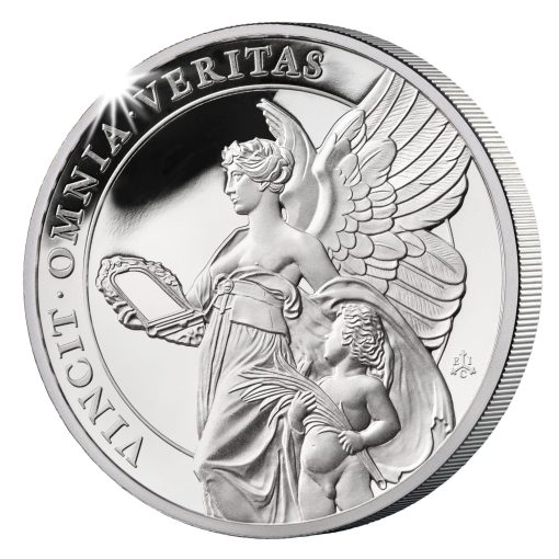 2021年 (新品) セントヘレナ「女王の美徳・真実」純銀 1オンス プルーフ 銀貨 - 画像 (2)