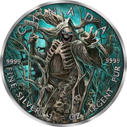 2023年 (新品) カナダ「メイプルリーフ 死神」純銀 1オンス 銀貨 - 画像 (2)