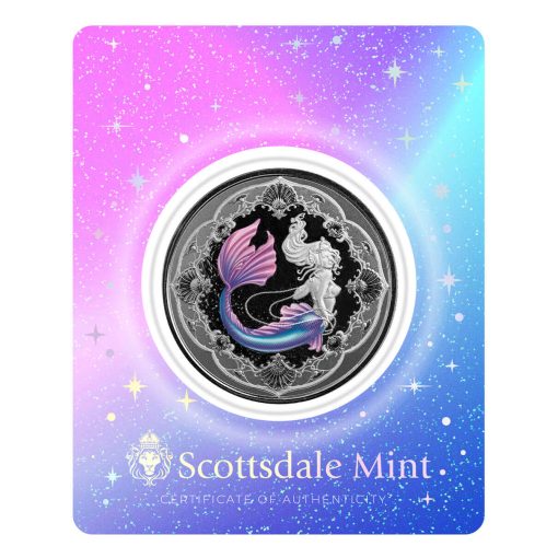 2022 (New) Samoa Pacific Mermaid Silver 1 oz Color Coin - Image 3