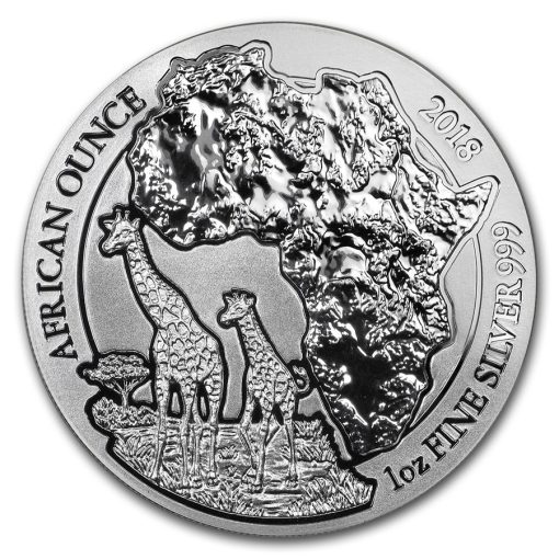 2018 (New) Rwanda African Giraffe Silver 1 oz Coin