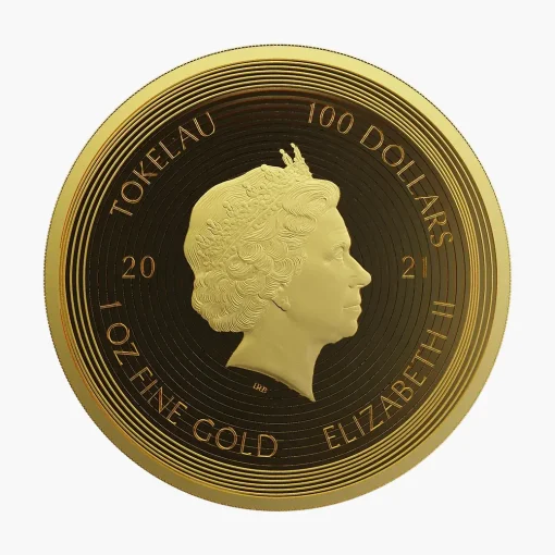 2021年 (新品) トケラウ「アイコン・モナリザ」純金 1オンス 金貨 - 画像 (2)