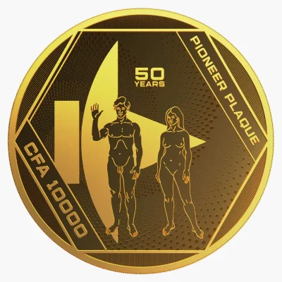 2022 (New) Chad Pioneer Plaque 50th Anniversary Gold 1 oz Coin