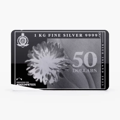 2023 (New) Niue SilverNote Silver 1 Kilogram Cast Bar