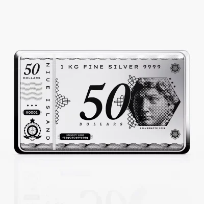 2024 (New) Niue SilverNote Silver 1 Kilogram Cast Bar