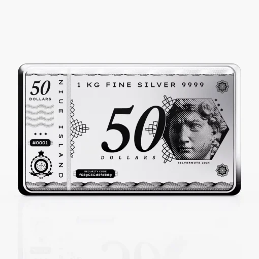 2024 (New) Niue SilverNote Silver 1 Kilogram Cast Bar
