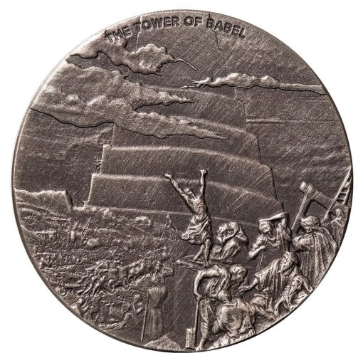 2023 (New) Biblical Series The Tower of Babel Silver 2 oz Antique Proof Coin - Image 2