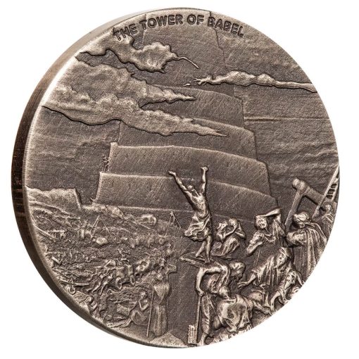 2023 (New) Biblical Series The Tower of Babel Silver 2 oz Antique Proof Coin - Image 4