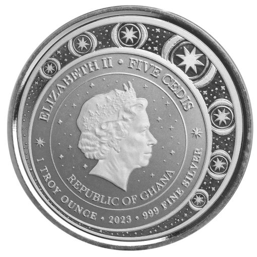2023 (New) Ghana Unicorn "Aurora" Silver 1 oz Color Coin - Image 2