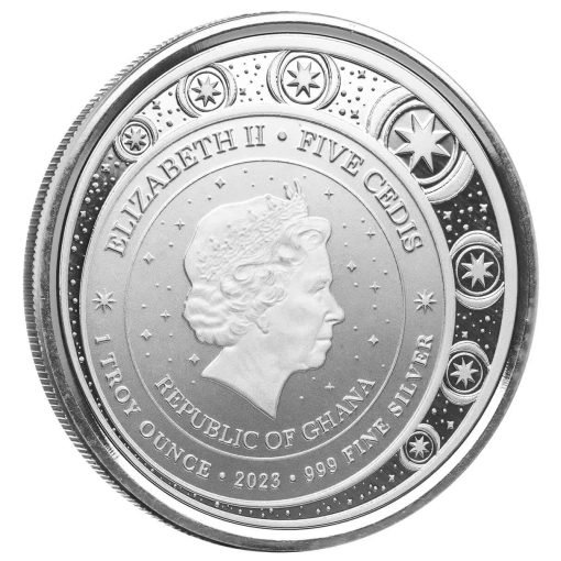 2023 (New) Ghana Unicorn "Aurora" Silver 1 oz Color Coin - Image 4