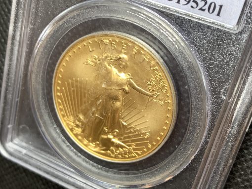 2005年 (新品) アメリカ「イーグル」純金 1オンス 金貨 PCGS MS69 (ファーストストライク) #8414 - 画像 (3)