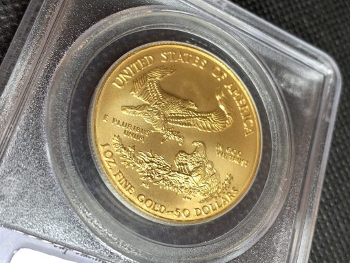 2005年 (新品) アメリカ「イーグル」純金 1オンス 金貨 PCGS MS69 (ファーストストライク) #8414 - 画像 (4)