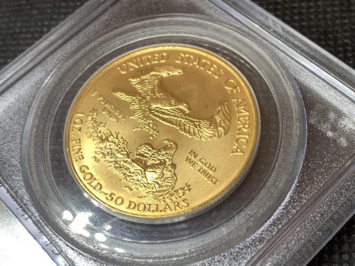 2005年 (新品) アメリカ「イーグル」純金 1オンス 金貨 PCGS MS69 (ファーストストライク) #8414 - 画像 (6)