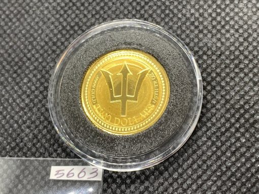 2017 (新品) バルバドス「三つ叉のほこ・トライデント」純金 1/5オンス 金貨 #5663