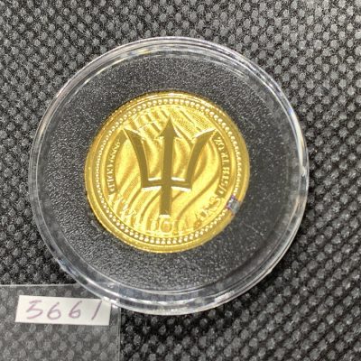 2017 (New) Barbados Trident Gold 1/5oz Coin #5661