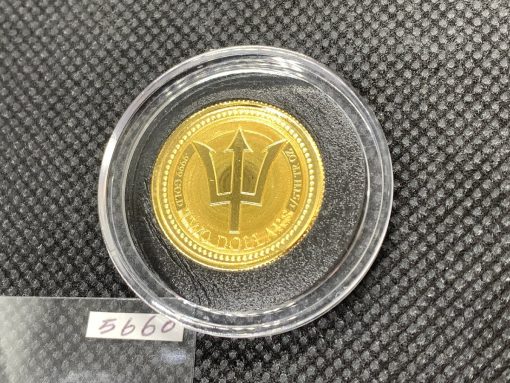2017 (新品) バルバドス「三つ叉のほこ・トライデント」純金 1/5オンス 金貨 #5660