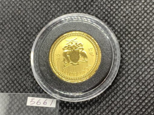 2017 (新品) バルバドス「三つ叉のほこ・トライデント」純金 1/5オンス 金貨 #5661 - 画像 (2)
