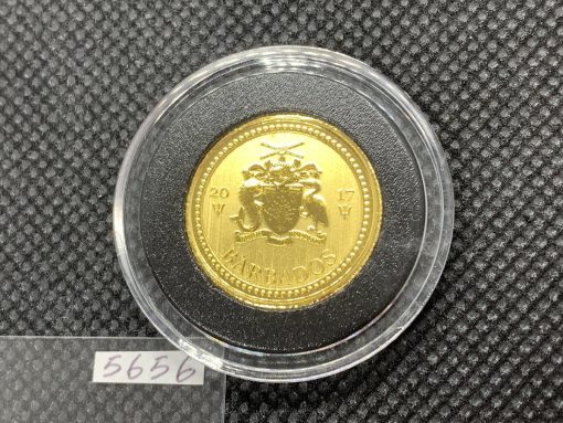 2017 (新品) バルバドス「三つ叉のほこ・トライデント」純金 1/5オンス 金貨 #5656 - 画像 (2)