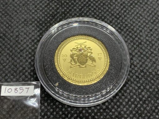 2017 (新品) バルバドス「三つ叉のほこ・トライデント」純金 1/5オンス 金貨 #10857 - 画像 (2)