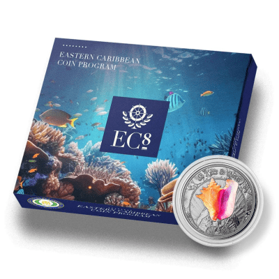 2023 St. Kitts & Nevis Conch Shell Silver 1 oz Color Proof Coin