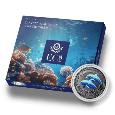 2023 (New) Dominica Dolphin Silver 1 oz Color Proof Coin