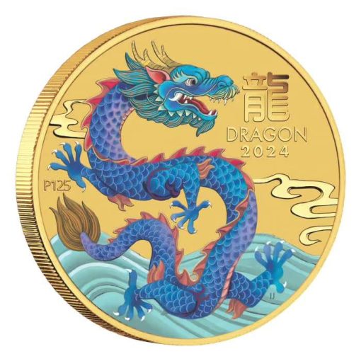 2024年 (新品) オーストラリア「干支 十二支・辰年 龍年」純金 1/10オンス カラー 金貨 - 画像 (3)