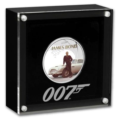 2024 (New) Tuvalu James Bond Sean Connery & Aston Martin Silver 1 oz Proof Coin