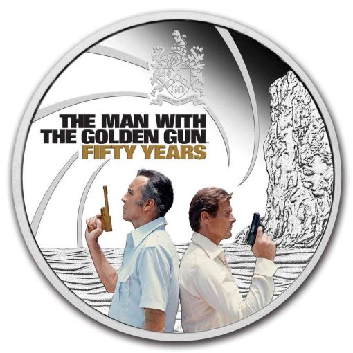 2024年 (新品) ツバル「ジェームズ ボンド・黄金銃を持つ男・50周年」純銀 1オンス プルーフ 銀貨 - 画像 (2)