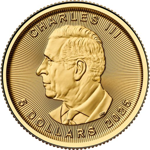 2025年 (新品) カナダ「メイプルリーフ」純金 1/10オンス 金貨 - 画像 (2)